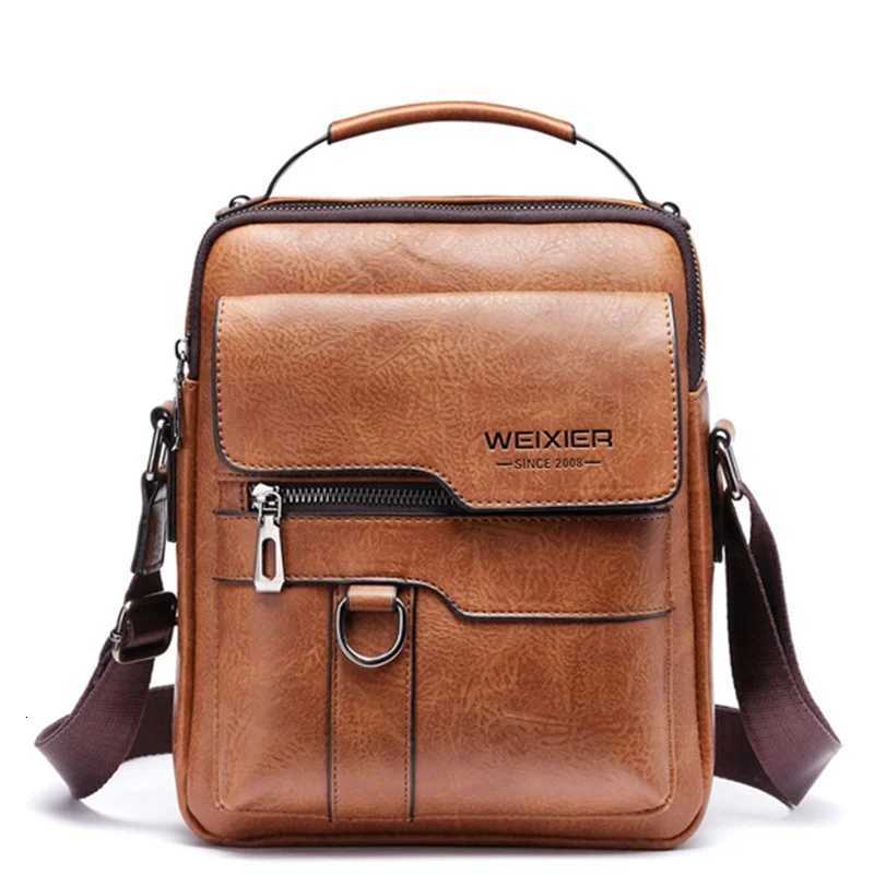 Classic Vintage Men Shoder Bag Leather PU Business Men Crossbody Bag High Quality Designer Handle Handbag for Men Travel Bag Y251011