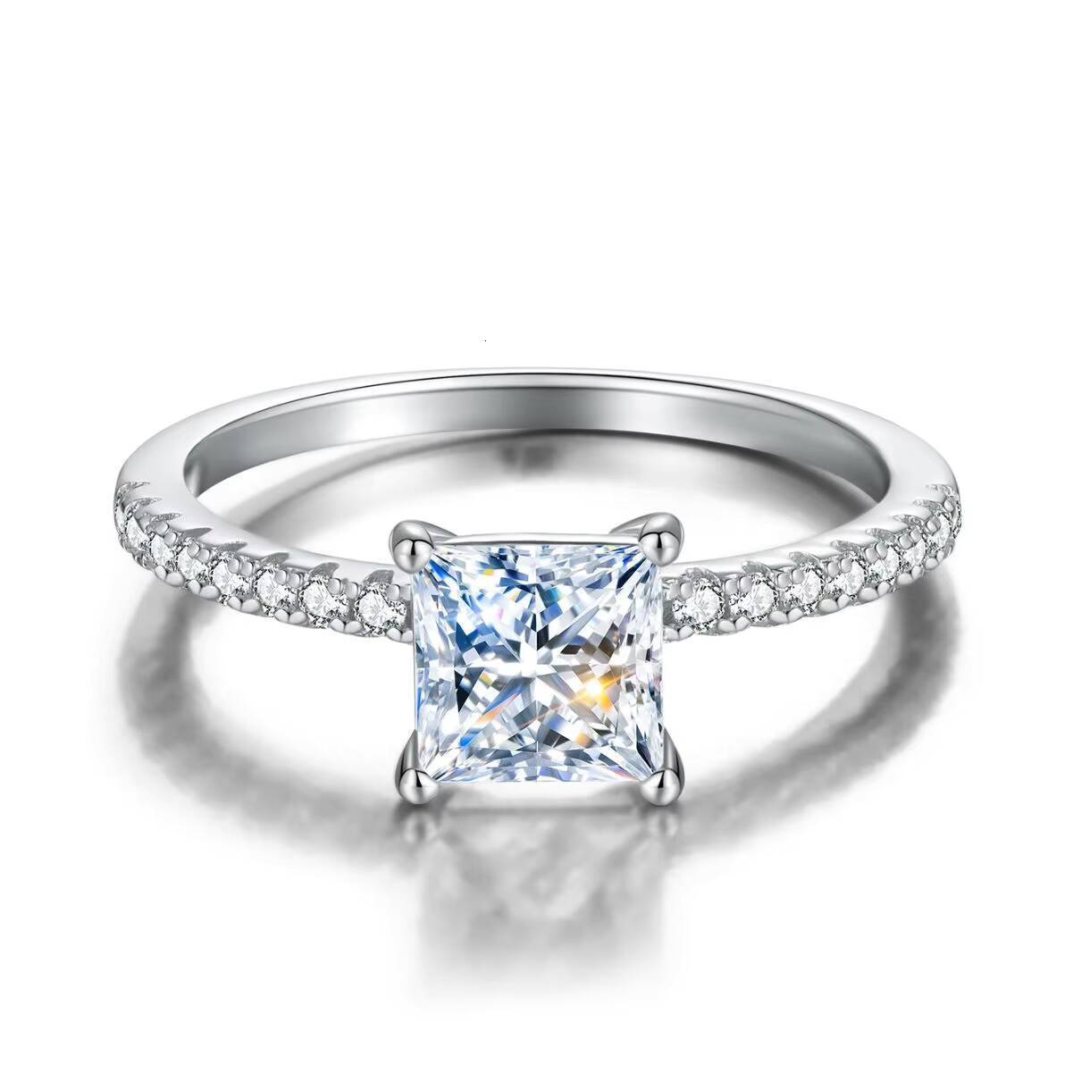 GRA Certified Diamond Elongated Cushion Cut Moissanite Ring 925 Sterling Silver Engagement Moissanite Ring Jewelry for Women