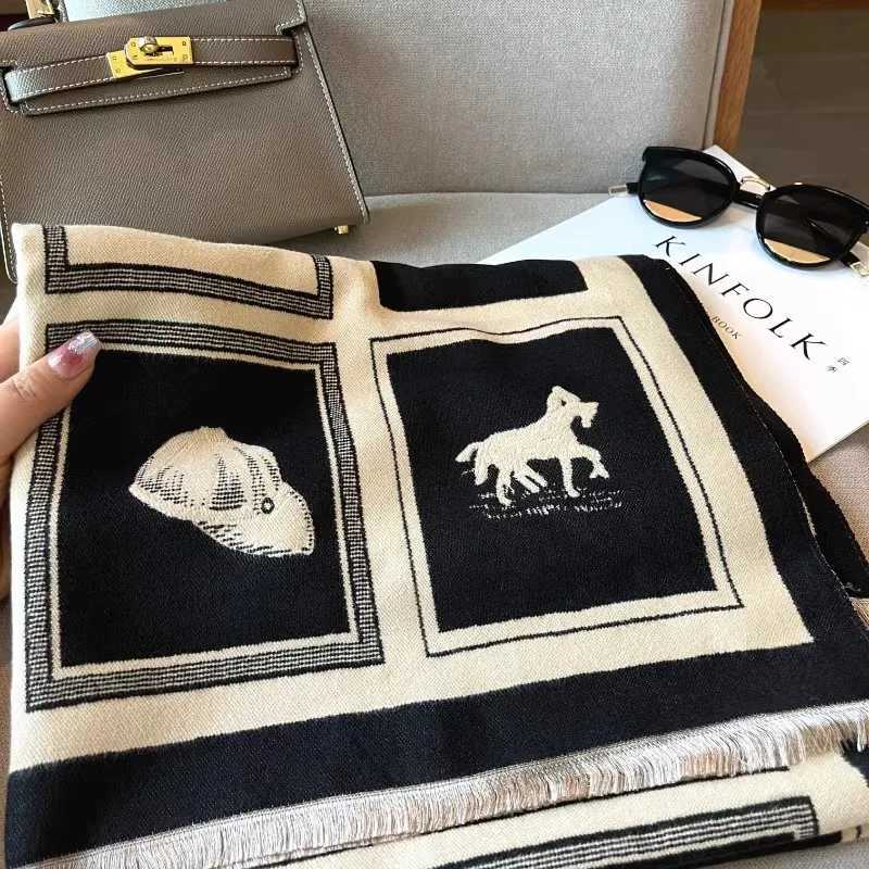 2025 Elegant Ladies Jacquard Pashmina Winter Thick Warmth Double Sided Tassel The Horse Shawl Coldproof Windproof Blanket ScarfW251029