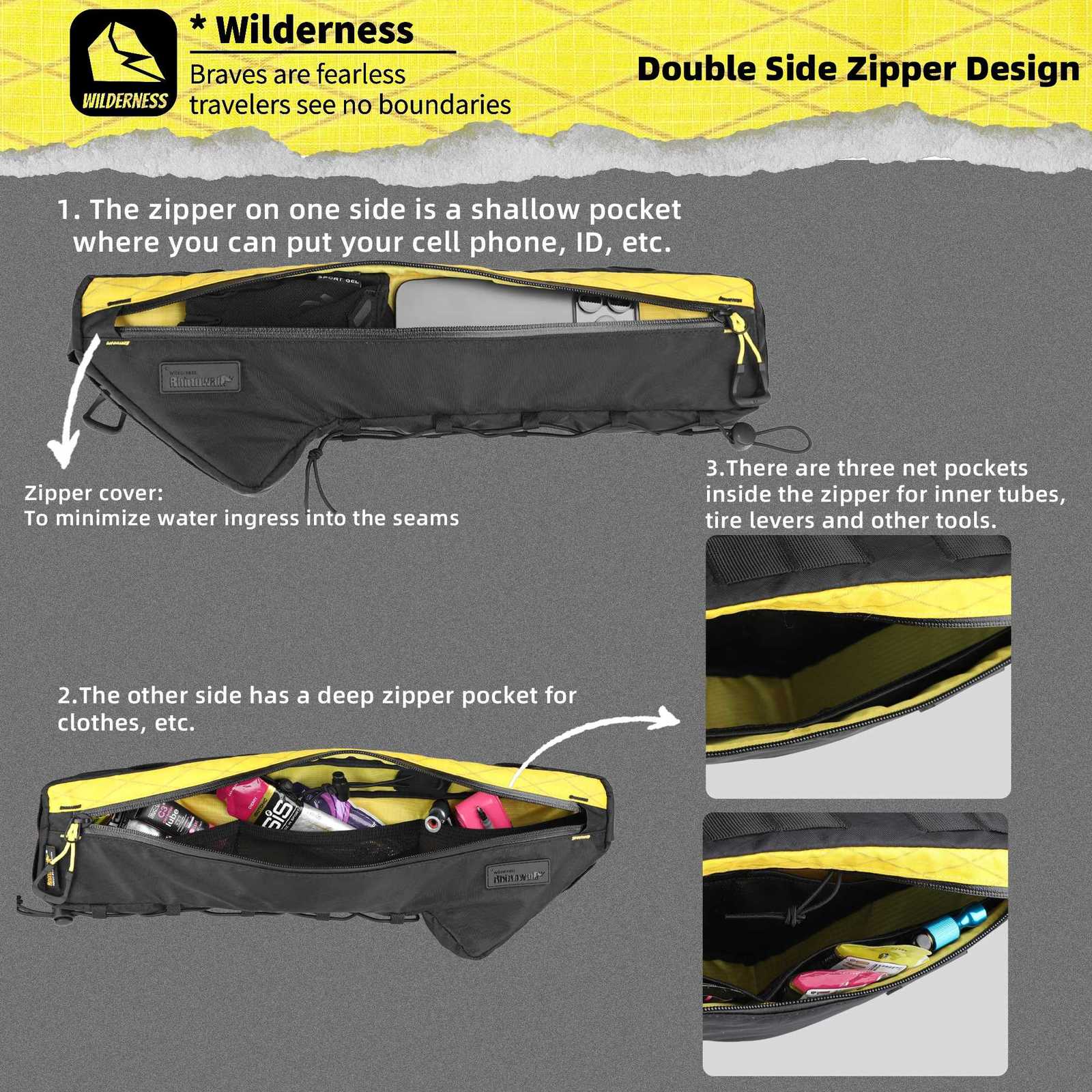 Rhinowalk Bike Frame Bag WaterResistant Bicycle Triangular Crossbeam Bag For MtbRoad Gravel Bike With Frame Lengths Over 17 In H251029