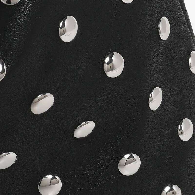 Fashion Hollow Rivet Large Capacity Tote Bag Hobos Women Handbags Soft Pu Leather Shoulder Bags Trend Big Shopper Purses