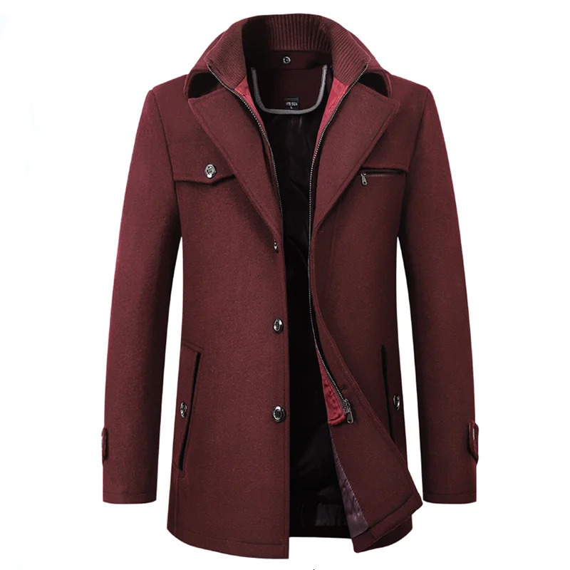 Mens Autumn Winter Fashion HighEnd Atmosphere Long Thickened Wool Overcoat MiddleAged Stylish Woolen Coat 251029