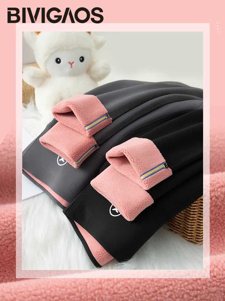 BIVIGAOS Autumn Winter Pink Velvet Shark Leggings Women Fleece High Waist Thick Warm Leggings Gray Casual Sports Yoga Leggings J251030