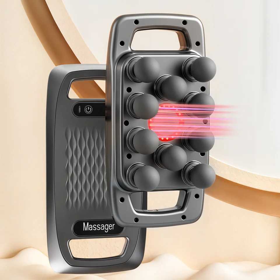 1pc Ten Head Percussion Massage Gun USB Rechargeable Deep Tissue Muscle Relaxation 9 Intensity Levels Silent J251030