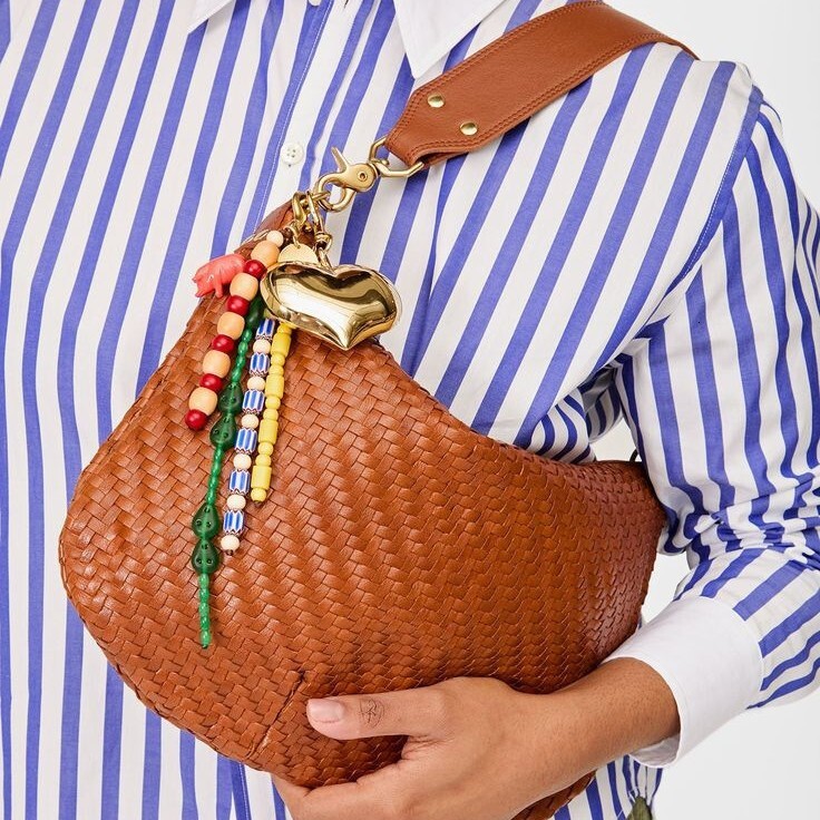 Brand Design High-End Luxury Natural Stone Bag Pendant Brass Buckle DIY