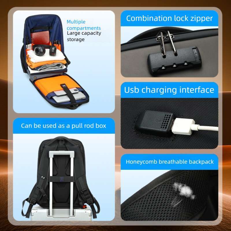 Men S Waterproof Backpack Large Capacity Business Travel Multifunctional Password Anti Theft Computer Bag Breathable Back Pad