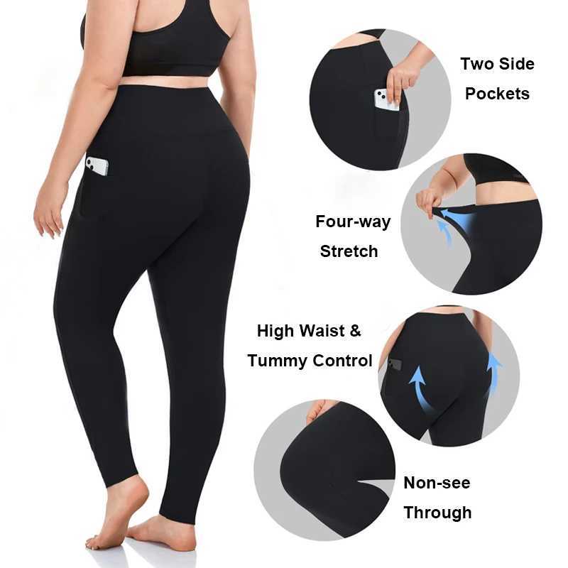 VITALINOVO Plus Size Leggings with Pockets for Women High Waisted Tummy Control Soft Stretchy Yoga Pants for Workout Running J251030