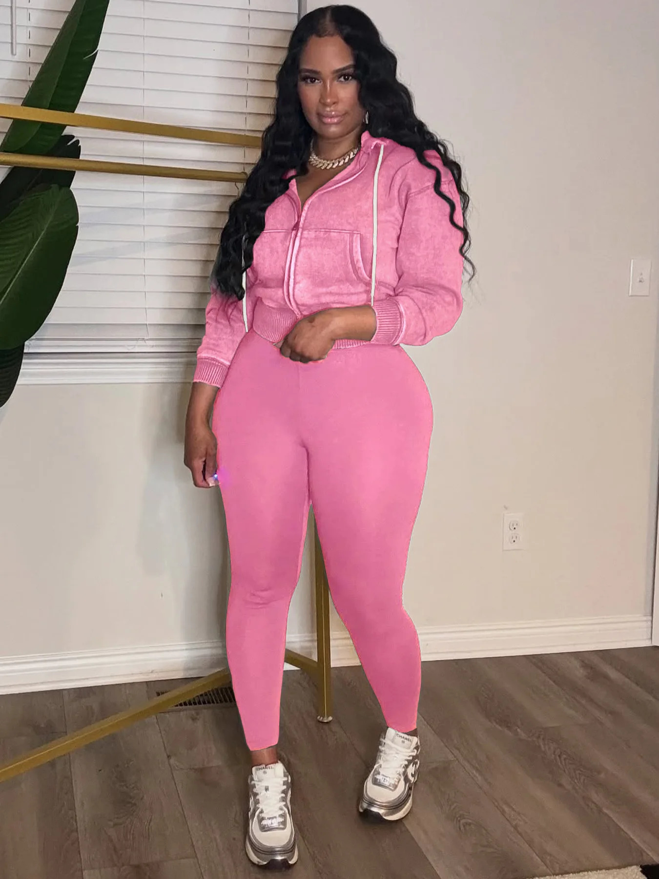 Weird Puss Sporty 2 Piece Set Woman Tracksuit Fall Trend Warm Hooded Zip JacketLeggings Matching Street Casual Stretch Outfits 251029