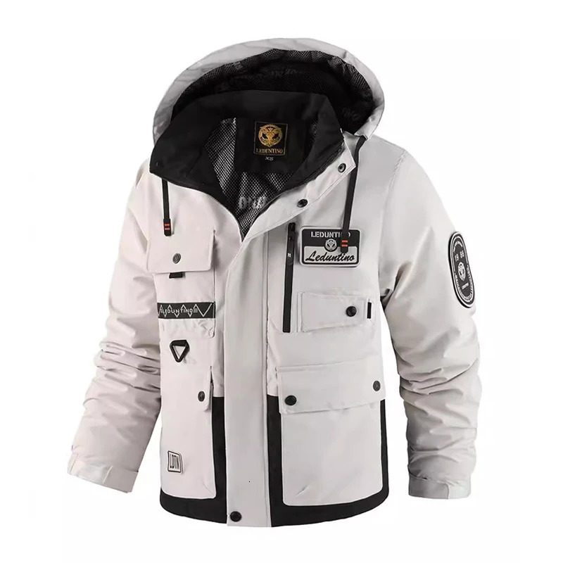 Winter Mens Mountain Ski Parkas Fashion Men Cotton Warm Down Padded Fashion Men Hiking Thermal Windbreaker Hooded Jacket 251028