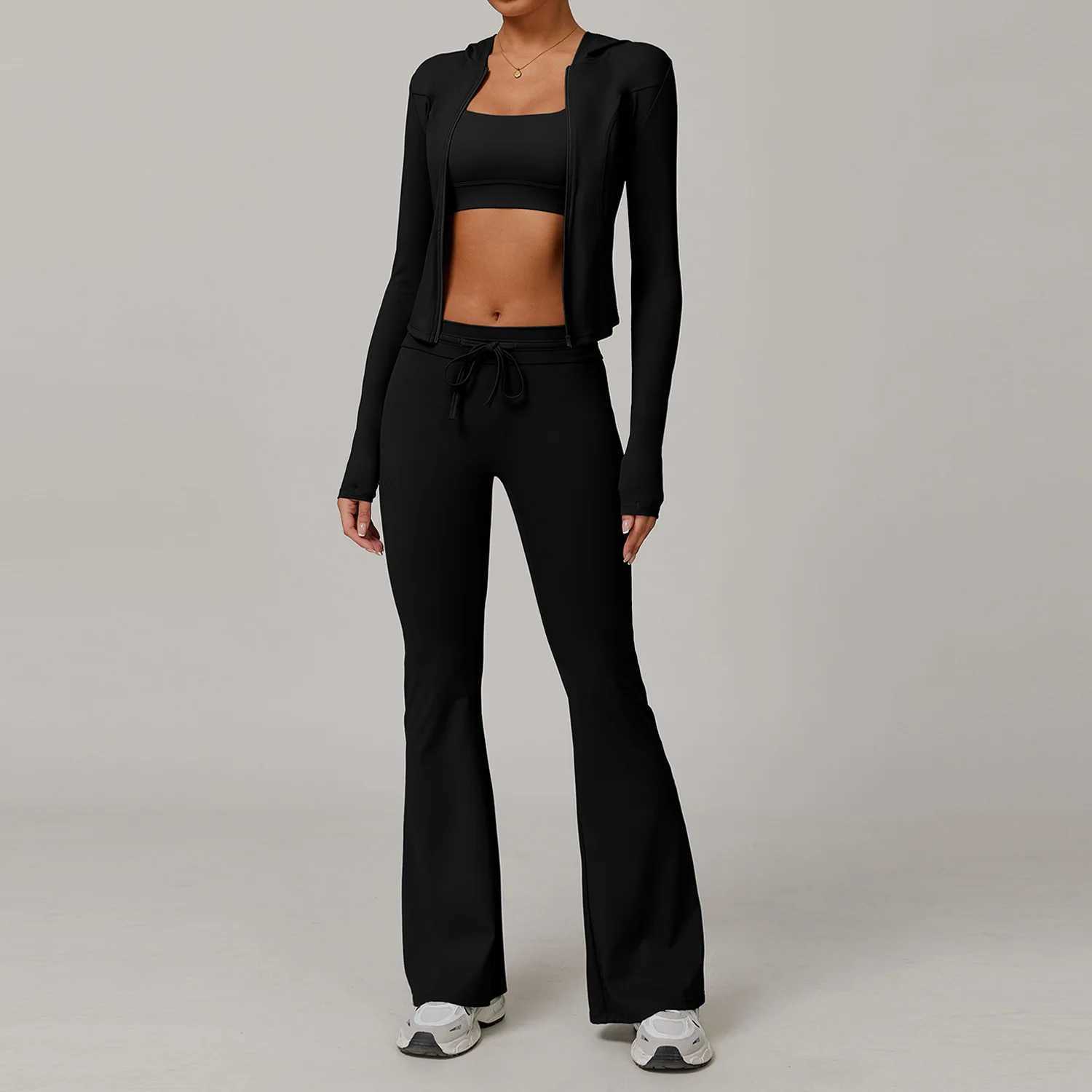 Yoga Suit 2PCS Sportswear Gym Sports Set Women Tracksuit Running Leggings Workout Long Sleeve Sports Bra Push Up Yoga Clothing J251030