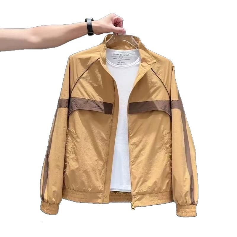 Designer Coat 2025 Summer New Men's Color Block Patchwork Casual Jacket Top Men's Fashion Trendy Versatile Jacket