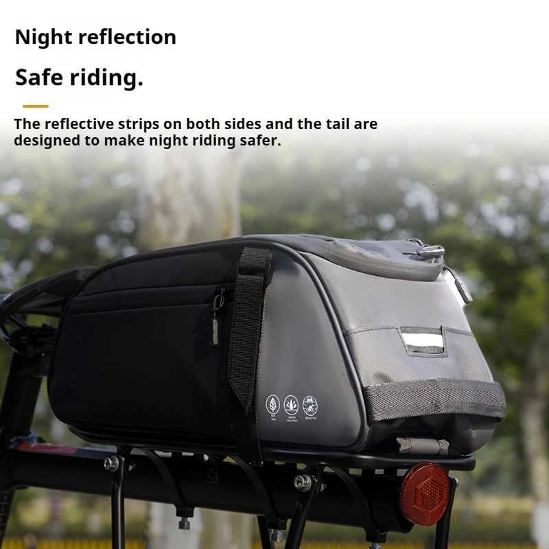 OFFBONDAGE Saddlebag Multifunctional Rack Bag Top Tube Bag Reflective Waterproof Handheld Large Capacity Adjustable Bicycle Bag H251029