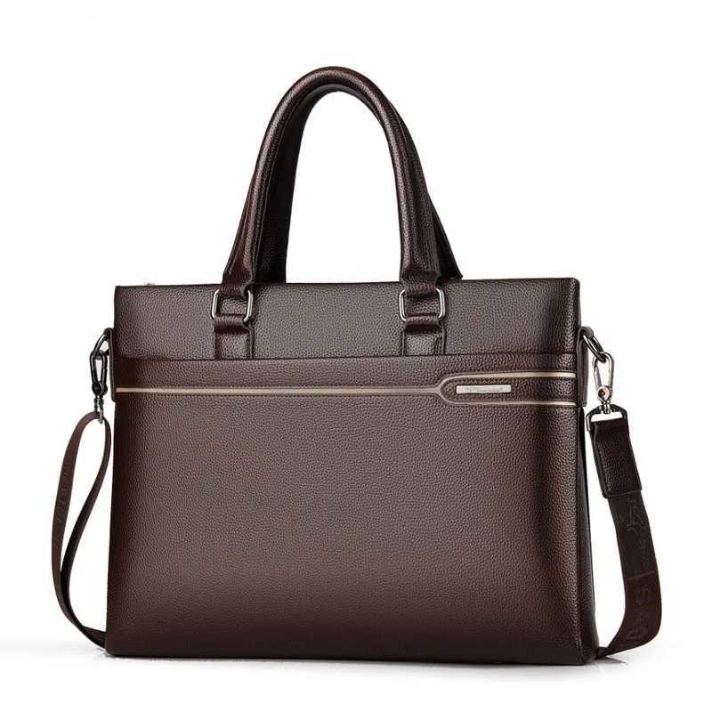 2025 New Luxury PU Leather Business Mens Briefcase M Briefcase Shoder Bag Men Messenger Bag Solid Tote Cputer Bag Y251011