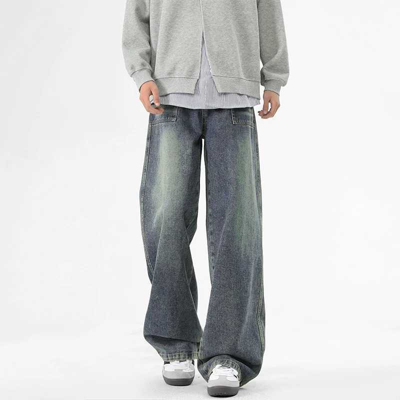 2025 New Retro Washed StraightLeg Jeans For Men High Street Fashion Baggy Denim Pantalones Hombre Hip Hop Distressed Y2K Jean J251030
