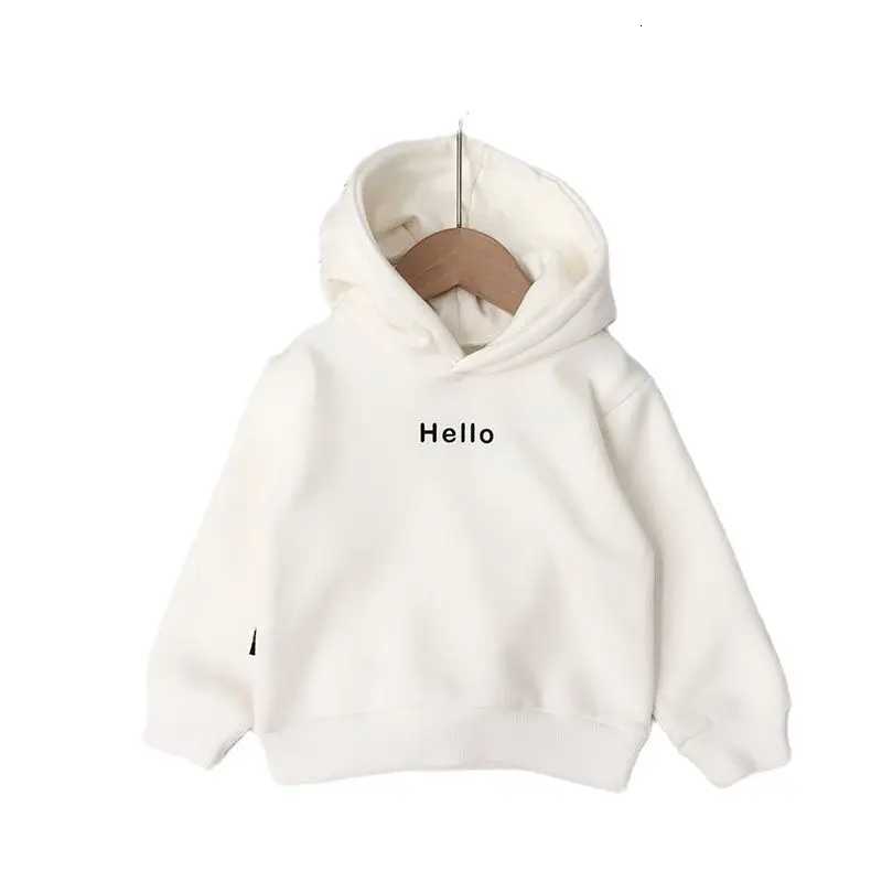 2024 New kids Autumn Winter hoodies fashion boys fleece sweatshirts letter embriodery girls keep warm hoodies boys clothesT251030
