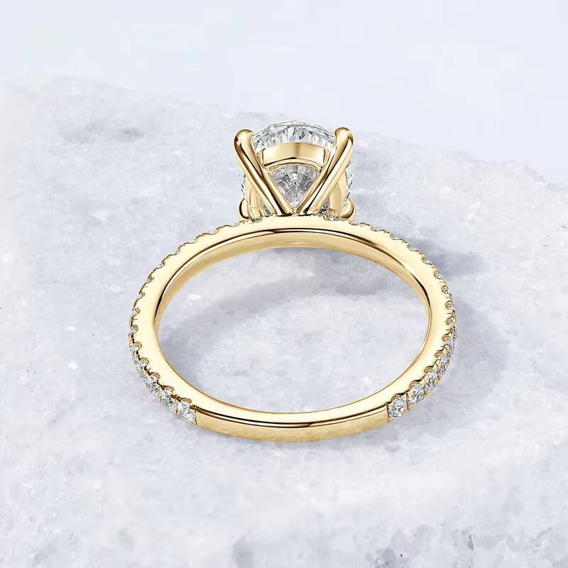 925 Silver 3Carat 8x10mm 3CT Oval Cut D Color VVS1 Moissanite Ring Ladies Classic Promise Wedding Engagement Rings for Women