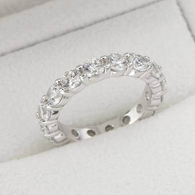 Best Selling Classics Design Moissanite with GRA Certification 925 Silver Sterling Wedding Eternity Ring