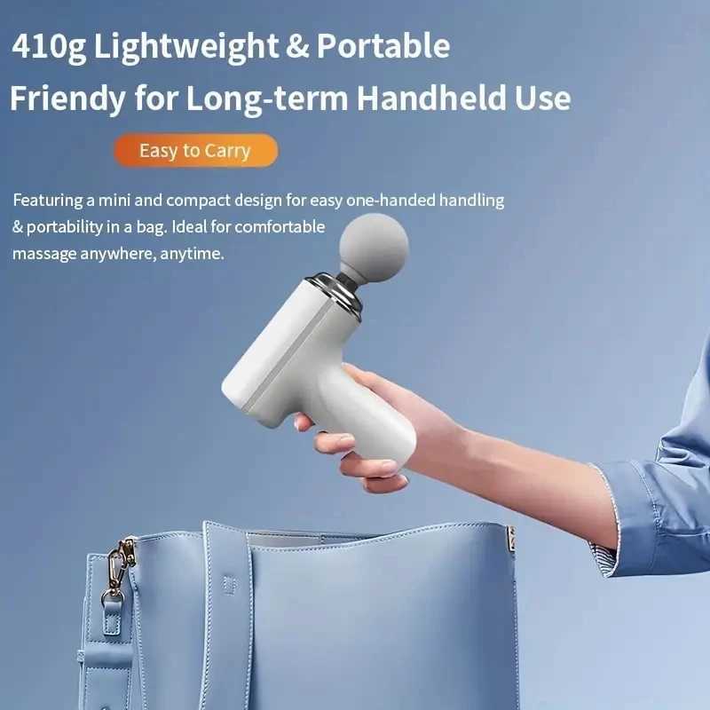 A Portable Electric Fascia Massage Gun 4 Replaceable Massage Heads 6Speed Mode Adjustment Deep Tissue Impact Muscles Reliev J251030