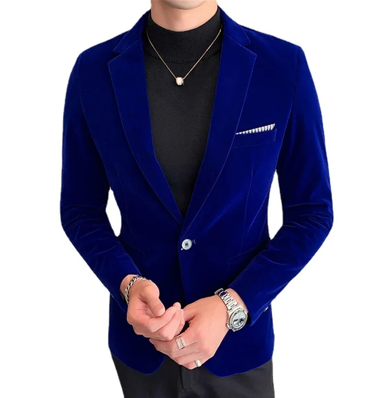 Mens Blazer Fashion Business Corduroy Shirt Gentleman British Style Casual Slimfit Wedding Work Jacket 5XL 251028