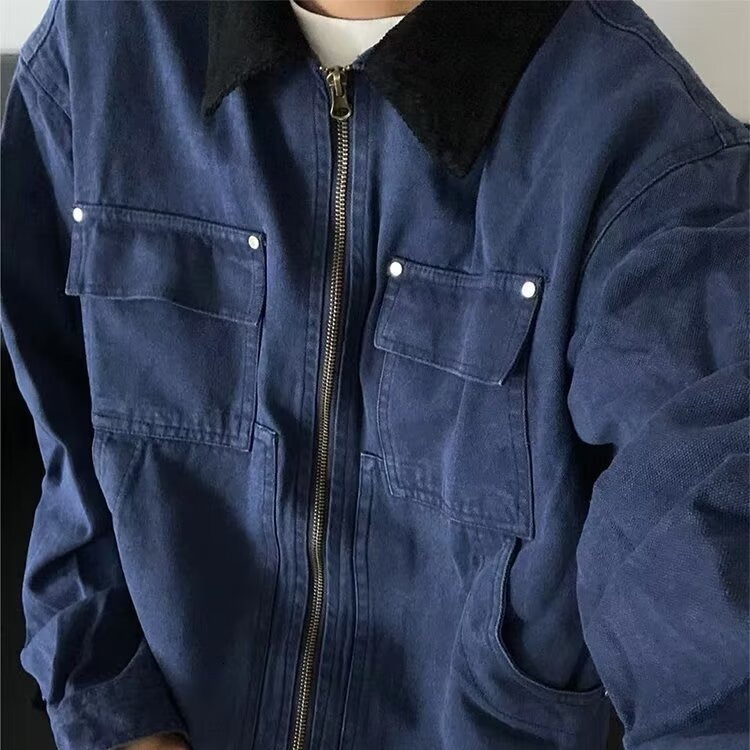 American Style Simple Versatile Workwear Jacket For Men And Women Spring And Autumn Turn-down Collar Designer Jacket Casual Couple Loose Fit Jacket