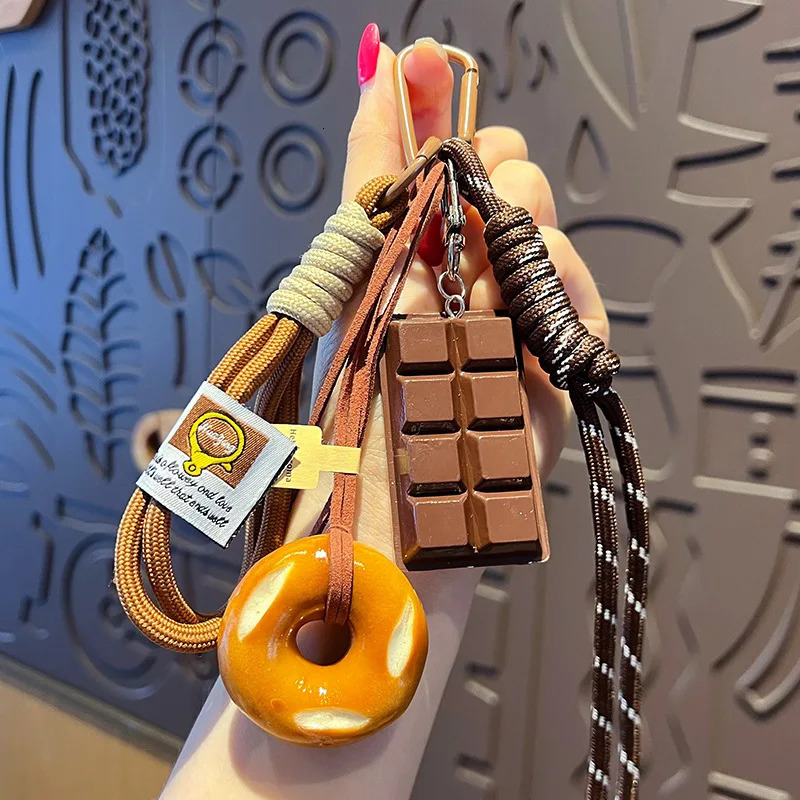 Fashion Multi Element Love Bag Pendant Nylon Rope Cute Creative Alkali Bread Ornament Key Holder Pendant Keychain Decor Gift 251030