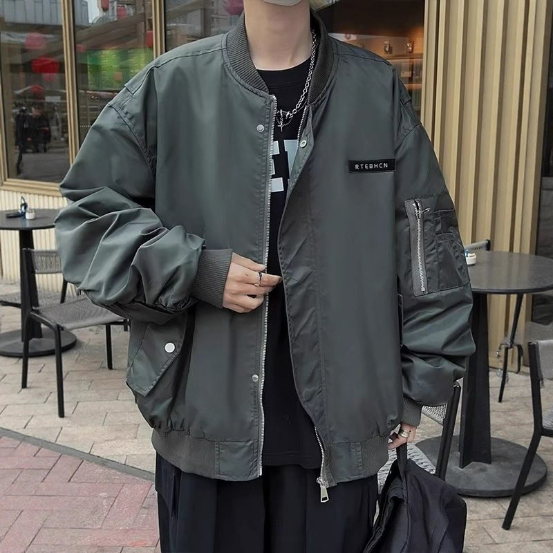 Trendy Brand Pilot Jacket For Men Spring And Autumn New Loose Casual Versatile Baseball Stand Designer Coat Collar Workwear Jacket