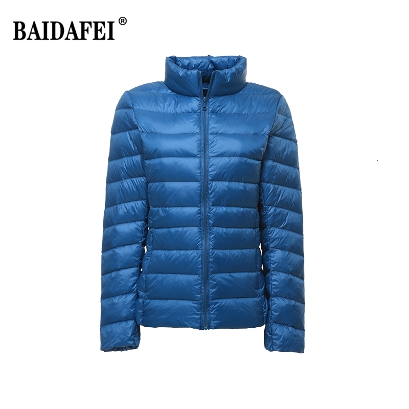 Women Short Puffer Jacket Fashion Stand Collar Lightweight WaterResistant Packable Female Down Parka Casual Coat 251029