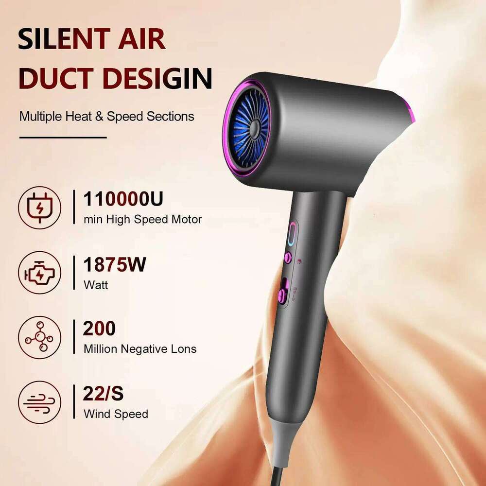 Professional Diffuser, 1875W Blow Ionic Hair Dryer for Women with Constant Temperature 2 Heat & 3 Speed Se