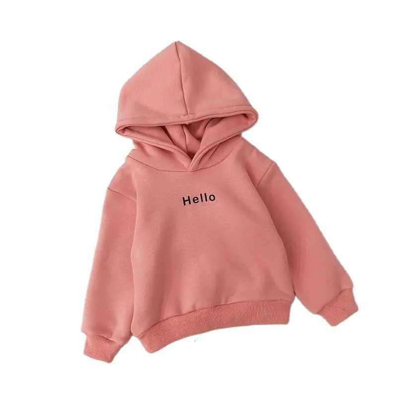 2024 New kids Autumn Winter hoodies fashion boys fleece sweatshirts letter embriodery girls keep warm hoodies boys clothesT251030