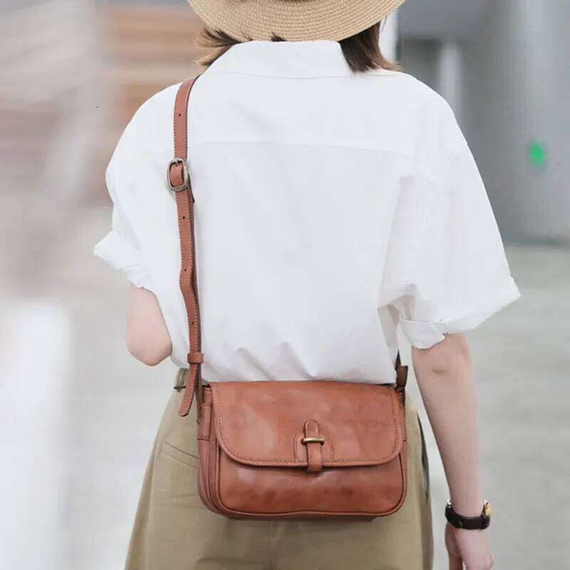 Women's 2025 New Vintage Women Genuine Leather Shoulder Bag High Quality Cowhide Crossbody Messenger Bags