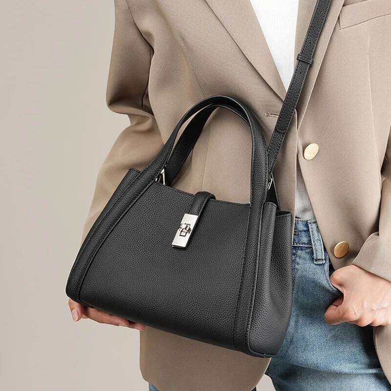 Designer bag 52 Hifashion Cowhide Genuine Leather Handbags For Women 2025 Designer Bucket Shopping Totes Ladies Shoulder Crossbody Bags