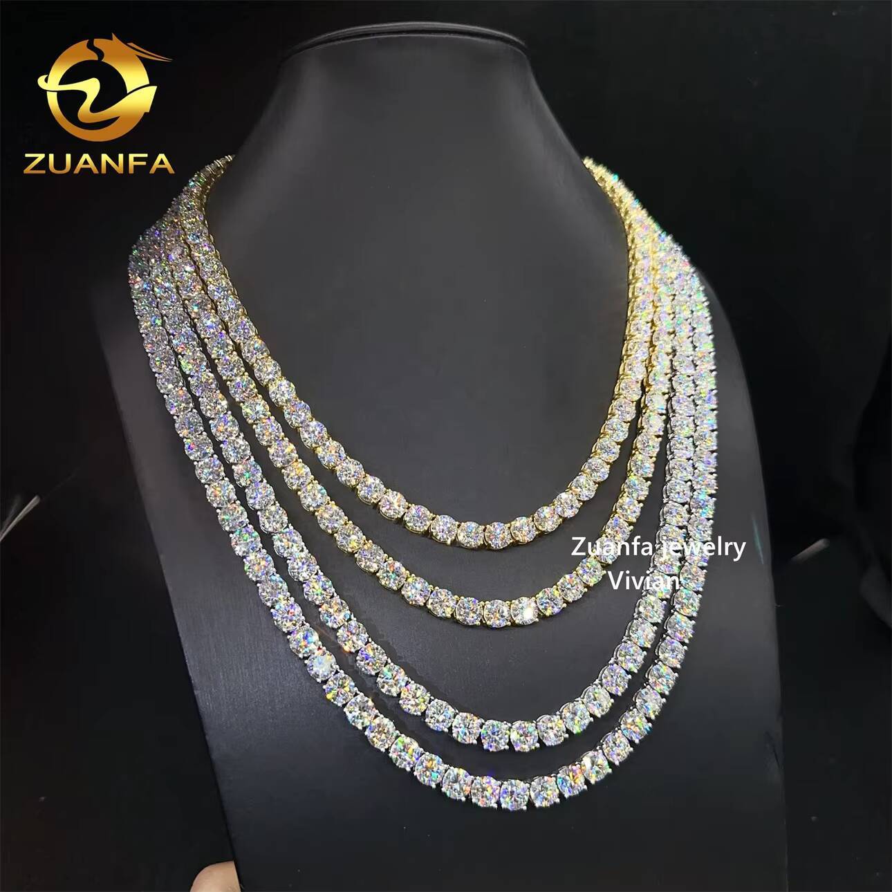 925 Sterling Silver Full Size Tennis Bracelet Necklace Moissanite Jewelry Passes Diamond Tester Elegant Tennis Chain