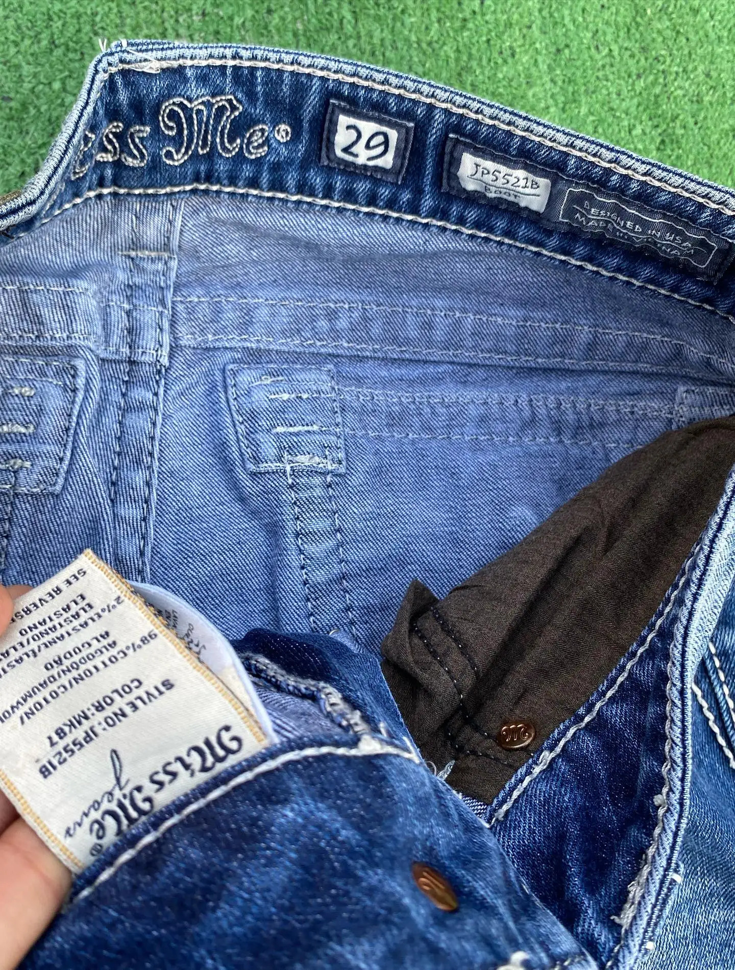 Miss Womens Gothic Diamond Pocket Embroidery Jeans Retro High Rise Flared Jeans Y2k Baggy Denim Pants Streetwear Slim Wash Pants 251029