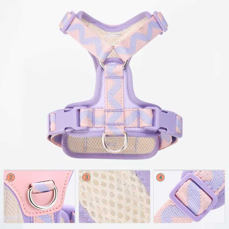 OODUDUOO Dog Harness for Small Dogs Adjustable Puppy Cat Harness Vest French Bulldog Chihuahua dog leash Prevent choking J251129
