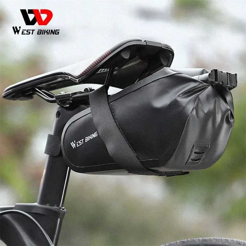 WEST BIKING Waterproof Saddle Bag Tools Storage Rear Seat Tail Bag 23L MTB Road Bicycle Roll Closure Pouch Cycling Accessories H251029