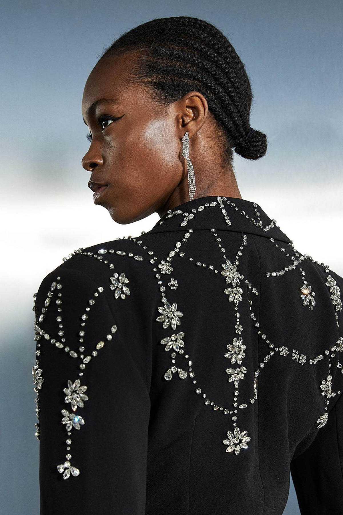 Handmade Women Blazer Wedding Tuxedos Crystal Beading Celebrity Lady Customized Party Wear One Dress