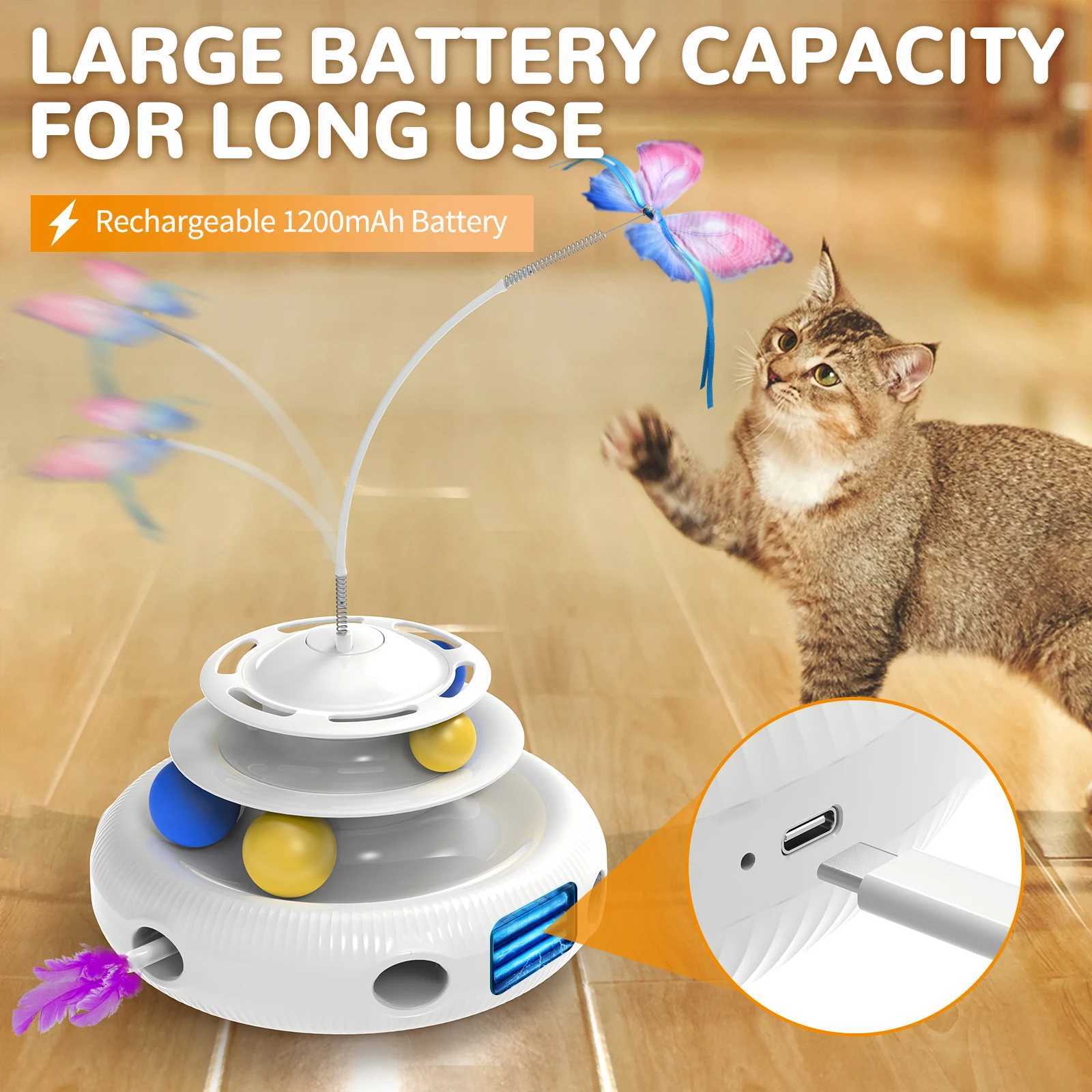 Chargeable Cat Laser Interactive Indoor Cat Pet Toys Automatic USB Cat Teaser Pet Toys Smart Cat Feather S251029{category}