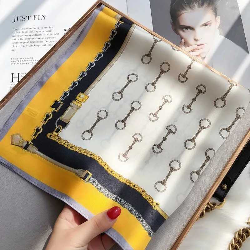 53cm 100 Mulberry Silk Scarf Womens Trendy Printedkerchief Fashionable and Versatile Clothes Bags and Accessories ScarfW251029