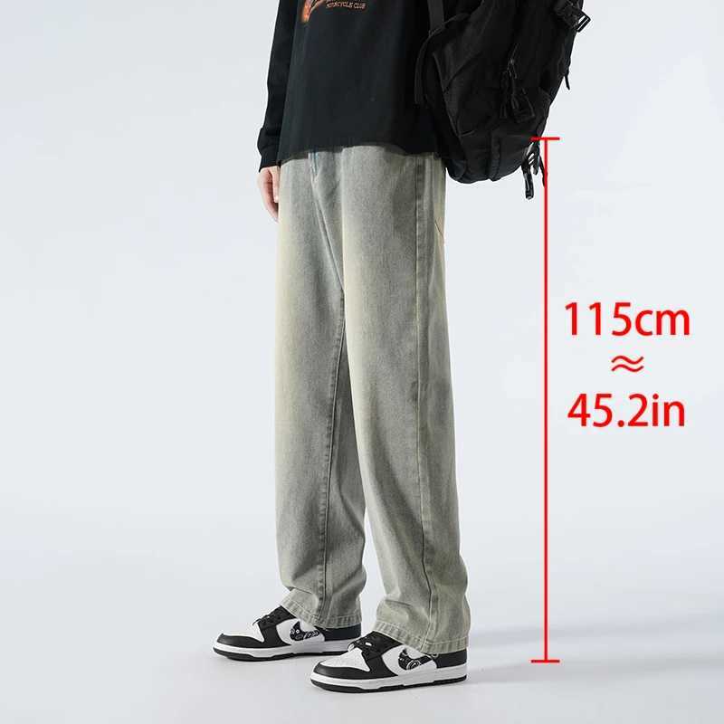 Summer Plussize Jeans Mens Extended Version 190 Tall And Thickened 115110cm Casual Super Long Straight Leg Mopping Pants J251030