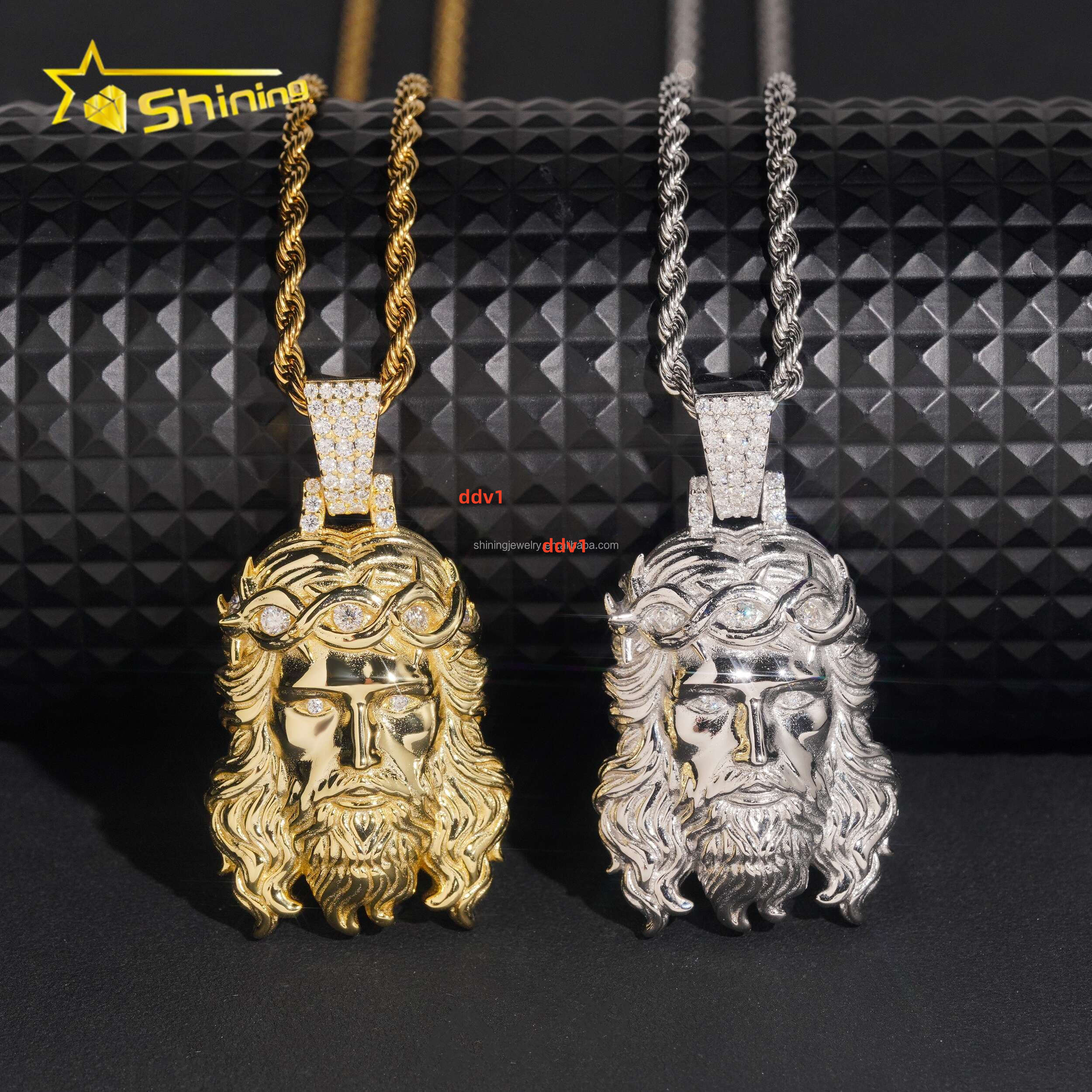 GRA Certificate Wholesale Lowest Price Jewelry Hip Hop Iced Out FL Moissanite Diamond S925 Silver Religious Jesus Pendant Charm Designer's style