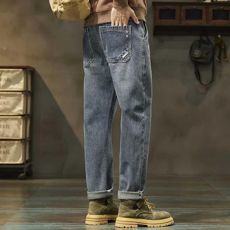 New Mens Loose Harem Pants Retro Fashion Casual Straight Jeans High Quality Cotton Teen Street Hip Hop Denim Pants J251030