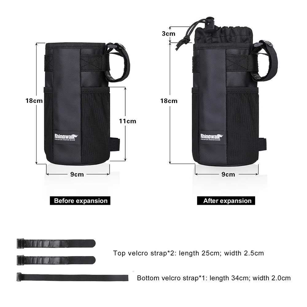 Rhinowalk Bike Water Bottle Storage Bag Portable Cycling Handlebar Bottle Pack With Net Pocket Strong Straps Bike Bag 1PC2PCS H251029