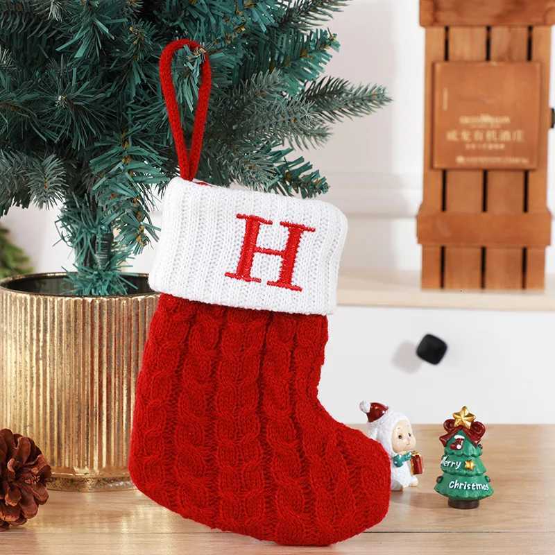 Christmas Boots Letters Christmas Stocking New Knitting Christmas Tree Pendant Decorations SnowflakeChristmas Socks C251030
