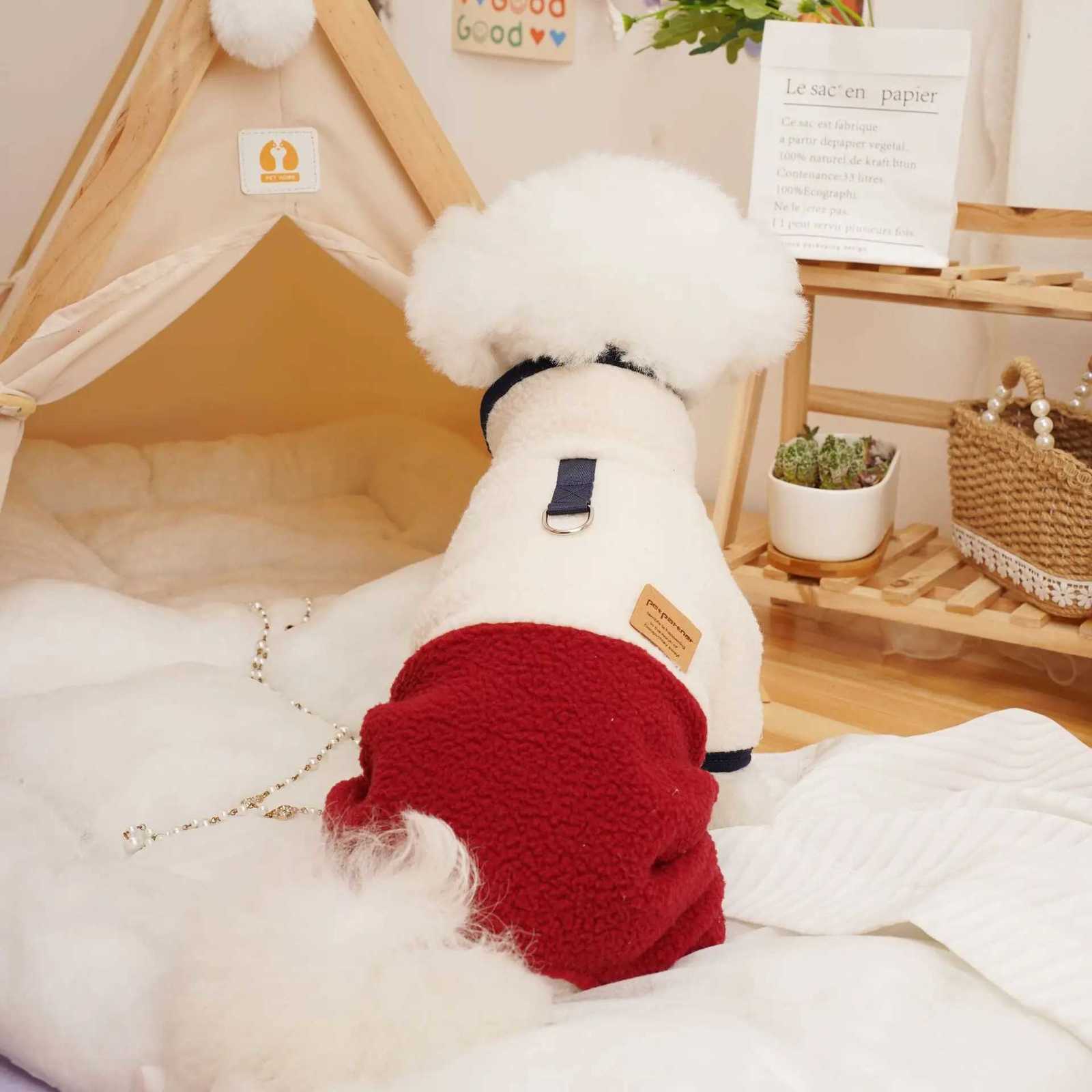 Winter Warm Polar Fleece Jumpsuit for Dogs Cats Plush 4Leg Pet Romper Onesie with Stand Collar Cozy Puppy Kitten Costume Cold C251030