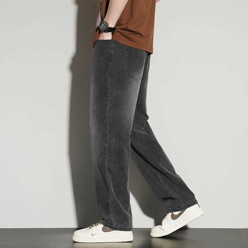 2025ss Autumn 190cm Big Tall Men Stretch Pants Extra Long Length 115cm Pants Large Size Straightleg Jeans Sports Leisure Clothi J251030