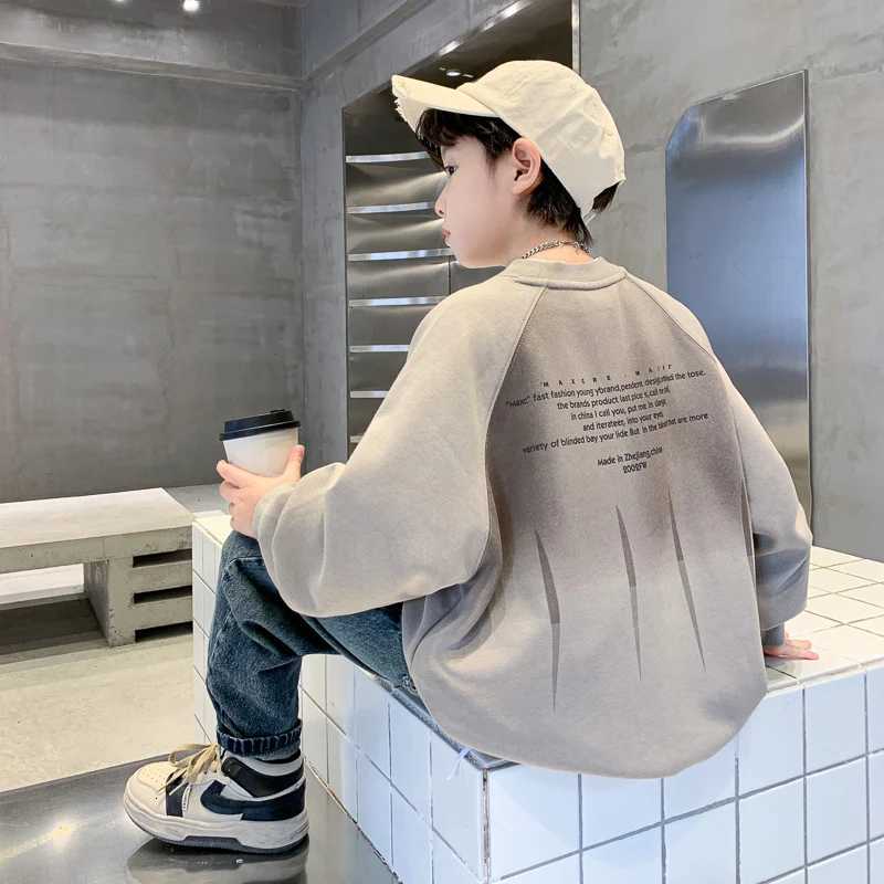 New Autumn Kids Boy Vintage Retro Sweatshirts Top for Teens Casual Loose Gradient Pullover Tops Cotton Long Sleeve Casual OutfitT251030