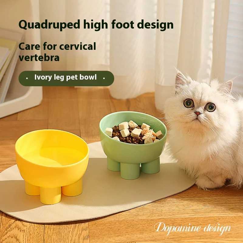 Pet supplies macaron colored neck protection bowl pet cat pet food bowl pet water bowl anti knock J251113