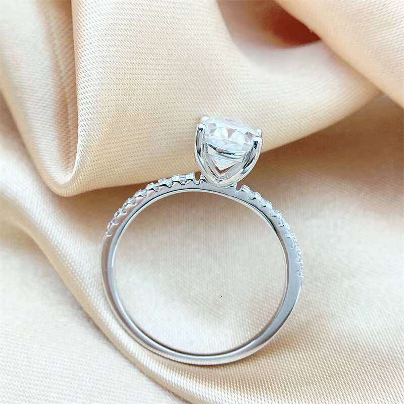 925 Silver Ladies Classic Pigeon Egg Engagement Wedding Ring 5x7mm 1ct 7x9mm 2ct 8x10mm 3ct Oval Cut Moissanite for Wedding