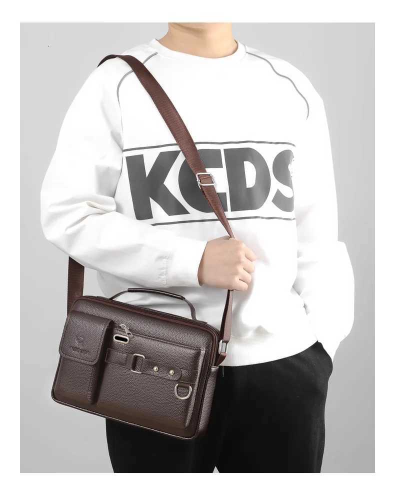 WEIXIER Brand Mens Shoder Bag Portable PU Leather Handbag Men Business Shoder Messenger Bag Briefcase crossbody bags purse Y251011