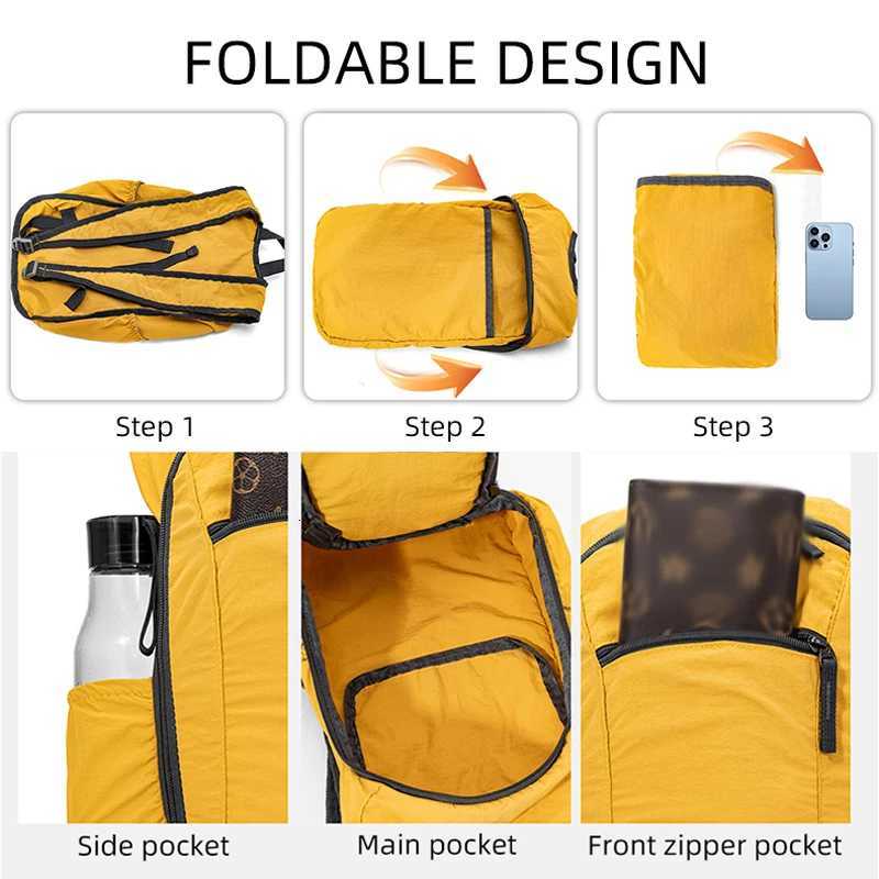 Lightweight Foldable Climbing Backpack Sports Gym Hiking Rucksack Outdoor Camping Cycling Bag Mens Travel Portable Shoulder Bag H251029